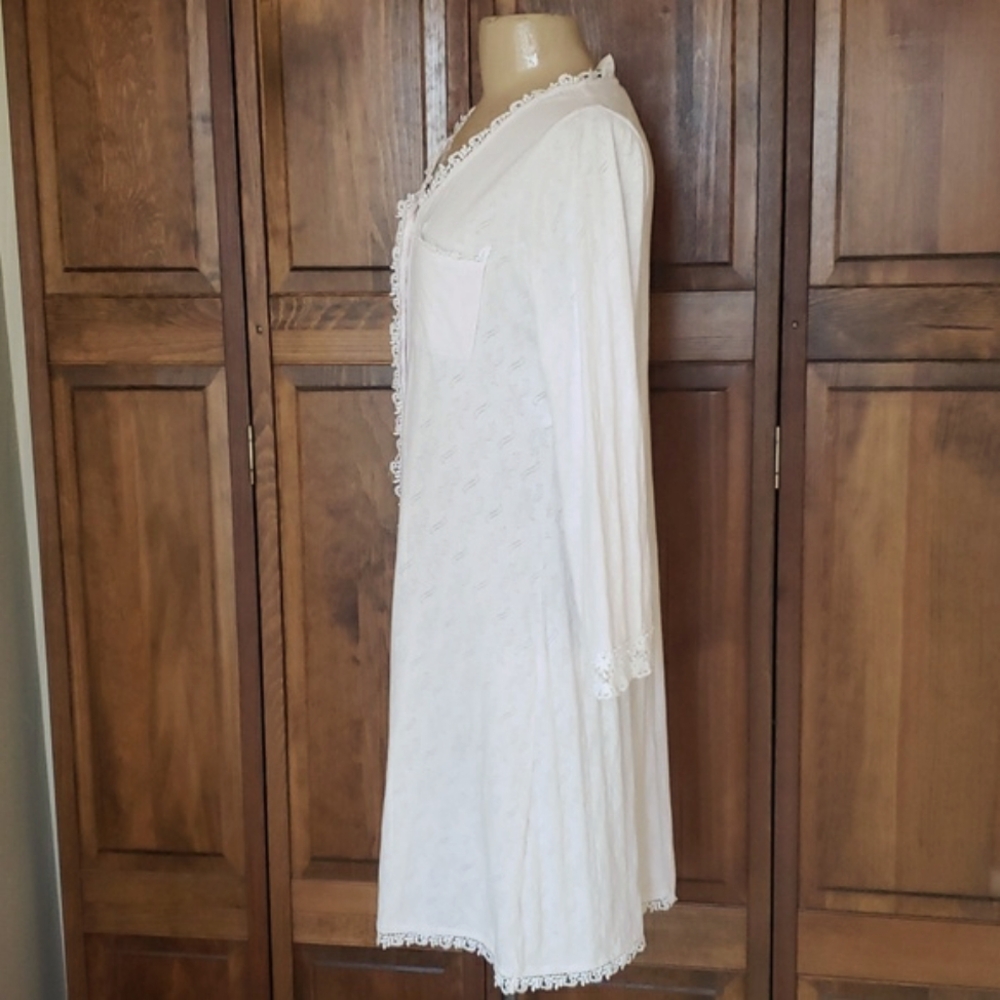Eileen West Granny Core Lace Trim Nightgown Sz S - Picture 4 of 7
